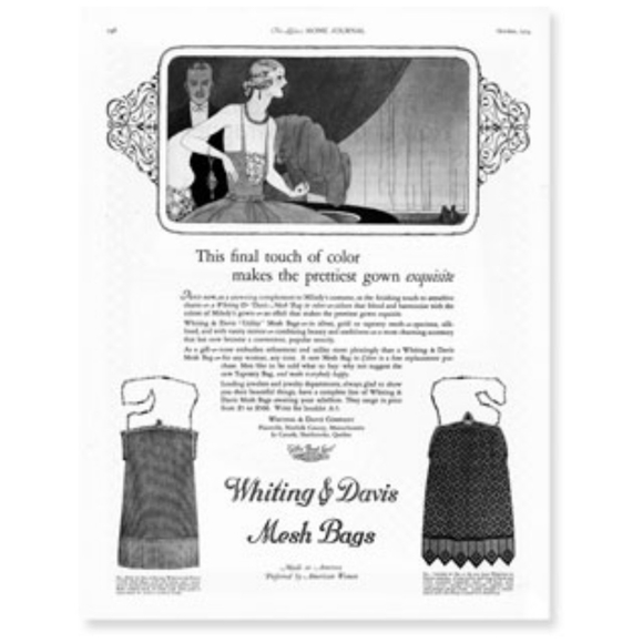 Antique Vintage Whiting & Davis Silver Tone Mesh Chain Purse Handbag - Picture 7 of 7